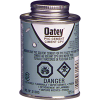 PVC Medium-Duty Cement, 473 ml, Brush-Top Can, Grey Oxford Builders Supplies Inc