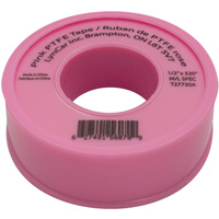 Teflon&reg; Tape, 520" L x 1/2" W, Pink Oxford Builders Supplies Inc