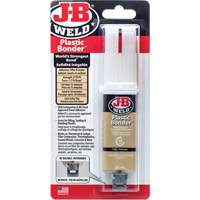 Plastic Bonder Adhesive, 25 ml, Syringe, Two-Part, Tan Oxford Builders Supplies Inc