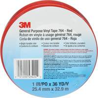 764 General-Purpose Vinyl Tape, 25.4 mm (1") W x 32.9 m (108') L, 5 mils, Red Oxford Builders Supplies Inc