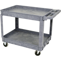 JPTC-3624 Heavy-Duty Polypropylene Shop Cart, 2 Tiers, 46" W x 25-1/2" D x 33-1/4" H, 500 lbs. Cap. Oxford Builders Supplies Inc