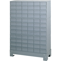 Casiers &agrave; tiroirs industriels avec base, 72 tiroirs, 34-1/8" la x 12-1/4" p x 48-1/8" h, Gris Oxford Builders Supplies Inc
