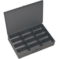 Boîtes &agrave; fond courb&eacute;, Acier, 12 compartiments, 13 3/8" la x 9-1/4" p, 2" h, Gris Oxford Builders Supplies Inc