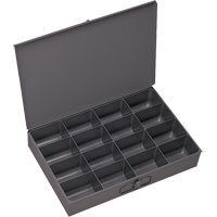 Boîtes &agrave; fond courb&eacute;, Acier, 16 compartiments, 13-3/8" la x 9-1/4" p, 2" h, Gris Oxford Builders Supplies Inc