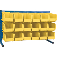 Louvered Rack with Bins, 18 Bins, 36" W x 8-1/4" D x 22" H Oxford Builders Supplies Inc