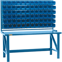 Louvered Rack with Bins, 36 Bins, 72" W x 15" D x 40" H Oxford Builders Supplies Inc