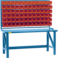 Louvered Rack with Bins, 36 Bins, 72" W x 15" D x 40" H Oxford Builders Supplies Inc