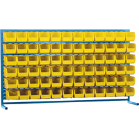 Louvered Rack with Bins, 72 Bins, 72" W x 15" D x 40" H Oxford Builders Supplies Inc