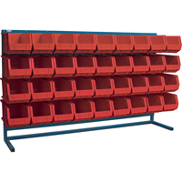 Louvered Rack with Bins, 36 Bins, 72" W x 15" D x 40" H Oxford Builders Supplies Inc