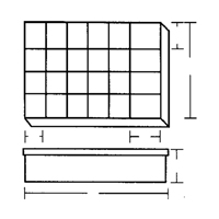 Compartment Case, Plastic, 24 Slots, 18-1/2" W x 13" D x 3" H, Grey Oxford Builders Supplies Inc