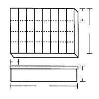 Compartment Case, Plastic, 32 Slots, 18-1/2" W x 13" D x 3" H, Grey Oxford Builders Supplies Inc