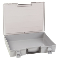 Compartment Case, Plastic, 15-1/2" W x 11-3/4" D x 2-1/2" H, Grey Oxford Builders Supplies Inc