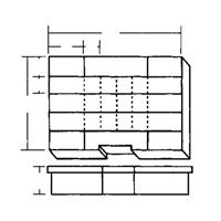 Compartment Case, Plastic, 24 Slots, 15-1/2" W x 11-3/4" D x 2-1/2" H, Grey Oxford Builders Supplies Inc