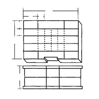 Compartment Case, Plastic, 48 Slots, 15-1/2" W x 11-3/4" D x 5" H, Grey Oxford Builders Supplies Inc