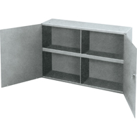 Utility Cabinet, Steel, 2 Shelves, 22-1/4" H x 33-3/4" W x 8-1/2" D, Grey Oxford Builders Supplies Inc