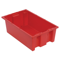 Stack & Nest Totes, 6" x 18" x 11", Red Oxford Builders Supplies Inc