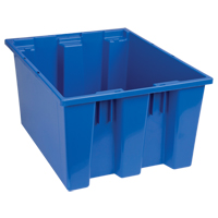 Stack & Nest Totes, 10" x 19.5" x 15.5", Blue Oxford Builders Supplies Inc