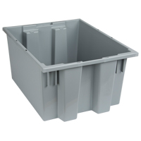 Stack & Nest Totes, 10" x 19.5" x 15.5", Grey Oxford Builders Supplies Inc