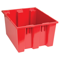 Stack & Nest Totes, 10" x 19.5" x 15.5", Red Oxford Builders Supplies Inc
