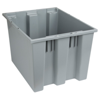 Stack & Nest Totes, 13" x 19.5" x 15.5", Grey Oxford Builders Supplies Inc