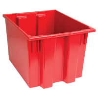 Stack & Nest Totes, 13" x 19.5" x 15.5", Red Oxford Builders Supplies Inc