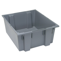 Stack & Nest Totes, 10" x 23.5" x 19.5", Grey Oxford Builders Supplies Inc