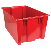 Stack & Nest Totes, 15" x 29.5" x 19.5", Red Oxford Builders Supplies Inc