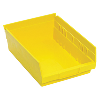 Shelf Bins, 8-3/8" W x 4" H x 11-5/8" D, Yellow, 30 lbs. Capacity Oxford Builders Supplies Inc