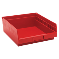 Bacs de rangement pour tablettes, 11-1/8" la x 4" H x 11-5/8" p, Rouge, Capacit&eacute; 30 lb Oxford Builders Supplies Inc