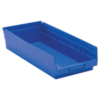 Bacs de rangement pour tablettes, 8-3/8" la x 4" H x 17-7/8" p, Bleu, Capacit&eacute; 40 lb Oxford Builders Supplies Inc