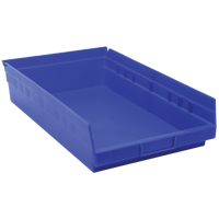 Shelf Bins, 11-1/8" W x 4" H x 17-7/8" D, Blue, 40 lbs. Capacity Oxford Builders Supplies Inc
