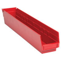 Bacs de rangement pour tablettes, 4-1/8" la x 4" H x 23-5/8" p, Rouge, Capacit&eacute; 50 lb Oxford Builders Supplies Inc