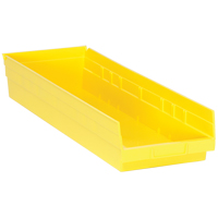 Bacs de rangement pour tablettes, 8-3/8" la x 4" H x 23-5/8" p, Jaune, Capacit&eacute; 50 lb Oxford Builders Supplies Inc