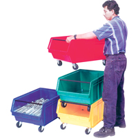 Bac g&eacute;ant empilable et mobile, 11-7/8" ha x 18-3/8" la x 29" p, Capacit&eacute; de 150 lb, Bleu Oxford Builders Supplies Inc