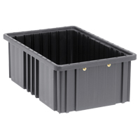 Conductive Dividable Grid Containers, Polypropylene, 10-7/8" W x 16-1/2" D x 6" H, Black Oxford Builders Supplies Inc