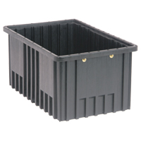 Conductive Dividable Grid Containers, Polypropylene, 10-7/8" W x 16-1/2" D x 8" H, Black Oxford Builders Supplies Inc