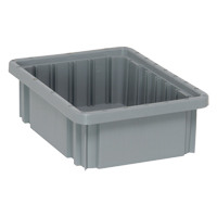 Divider Box&reg; Containers, Plastic, 10.9" W x 8.3" D x 3.5" H, Grey Oxford Builders Supplies Inc
