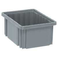 Divider Box&reg; Containers, Plastic, 10.9" W x 8.3" D x 5" H, Grey Oxford Builders Supplies Inc