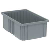 Divider Box&reg; Containers, Plastic, 16.5" W x 10.9" D x 6" H, Grey Oxford Builders Supplies Inc