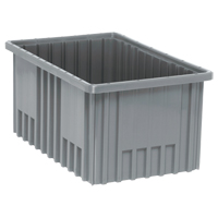 Divider Box&reg; Containers, Plastic, 16.5" W x 10.9" D x 8" H, Grey Oxford Builders Supplies Inc