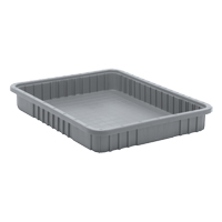 Divider Box&reg; Containers, Plastic, 22.5" W x 17.5" D x 3" H, Grey Oxford Builders Supplies Inc