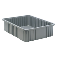 Divider Box&reg; Containers, Plastic, 22.5" W x 17.5" D x 6" H, Grey Oxford Builders Supplies Inc