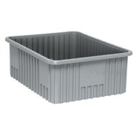 Divider Box&reg; Containers, Plastic, 22.5" W x 17.5" D x 8" H, Grey Oxford Builders Supplies Inc