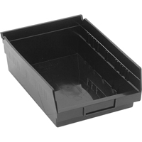 Shelf Bins, 8-3/8" W x 4" H x 11-5/8" D, Black, 30 lbs. Capacity Oxford Builders Supplies Inc