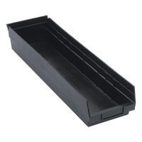 Economy Shelf Bin, 6-5/8" W x 4" H x 23-5/8" D, Black Oxford Builders Supplies Inc