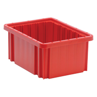 Divider Box&reg; Containers, Plastic, 10.9" W x 8.3" D x 5" H, Red Oxford Builders Supplies Inc