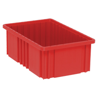 Contenants Divider Box, Plastique, 16,5" la x 10,9" p x 6" h, Rouge Oxford Builders Supplies Inc