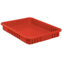 Divider Box&reg; Containers, Plastic, 22.5" W x 17.5" D x 3" H, Red Oxford Builders Supplies Inc