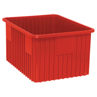 Divider Box&reg; Containers, Plastic, 22.5" W x 17.5" D x 12" H, Red Oxford Builders Supplies Inc