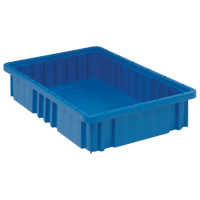 Divider Box&reg; Containers, Plastic, 16.5" W x 10.9" D x 3.5" H, Blue Oxford Builders Supplies Inc